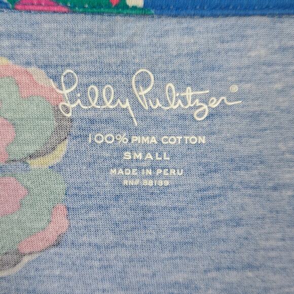 Lilly Pulitzer Janelle Roll Tab Sleeve Top Of Corsage Royce Blue - Picture 5 of 9